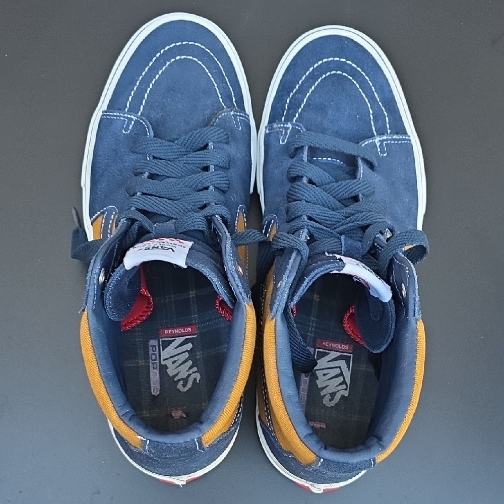 Vans Men's Navy and Mustard High-Top Sneakers - Picture 8 of 12